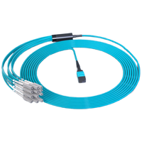 Harness MTP 1m (3ft), MTP-8 UPC (Female) ke 4 X LC UPC Duplex, 8 Serat, Multimode (OM4), Plenum (OFNP), 0.35dB Maks, Tipe B