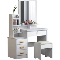 Meilleures ventes de meubles européens de luxe, coiffeuse de maquillage, bureau à lumière LED, coiffeuse avec miroir et tabouret