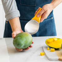 Besafe Roestvrijstalen Watermeloen Mango Cutter Gereedschap Fruit Mango Pitter En Dunschiller Fruit Salade Mes Vork Carving Tool