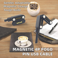 Câble Pogo Pin 4P personnalisé, fabrication d'usine, connecteur de charge magnétique USB pour montres intelligentes, mâle vers femelle, matériau de contact en cuivre