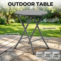 Table pliante d'extérieur en acier, design moderne, légère, pour jardin, mobilier de salle à manger, table pliante