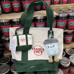 Borsa Shopper in Tela di Cotone Personalizzata con Logo Ricamato, Mini Formato, Blu Menta e Rosa, per Regali e Accessori - Product Image 1