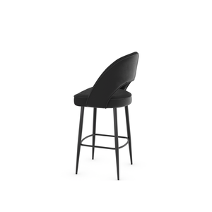 Tabouret de <span class=keywords><strong>bar</strong></span> moderne en velours jaune doré avec pieds en métal noir, assise ergonomique et confortable pour îlot de cuisine américain - Product Image 3
