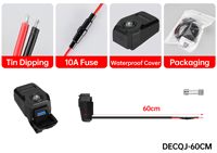 Chargeur USB rapide 36W pour moto et voiture, 24V~90V, étanche avec boussole, pour montage sur guidon ou rétroviseur, adaptateur de charge de téléphone