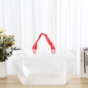 Bolsa de mano tejida <span class=keywords><strong>PP</strong></span> ecológica, bolsa de compras plegable no tejida con serigrafía, uso de embalaje de promoción de regalo manejado - Product Image 4