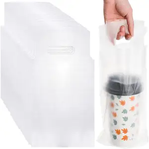 Handvat Drinken Poly Zakken, Clear Plastic Drink Zakken Verpakking Levering, 6 "L X 11" H Transparante Opknoping Hole Cup Carrier