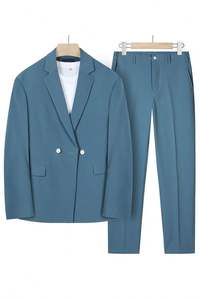 Новый Модный корейский стиль Простой Легкий роскошный Повседневный мужской костюм брюки костюм для мужчин - Product Image 6