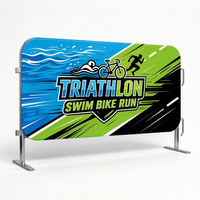 Housse de barricade en polyester extensible robuste et recyclable, imprimée par sublimation pour mât de drapeau en aluminium, publicité d'entreprise