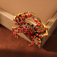 Broche de luxe pour enfants en forme de crabe plaqué or, en alliage de zinc, épinglette tendance personnalisée pour manteau, décoration de vêtement, cadeau de fête