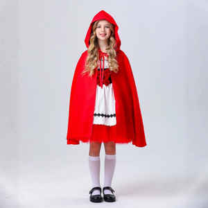 Costume d'Halloween pour enfant et adulte, Le Petit <span class=keywords><strong>Chaperon</strong></span> <span class=keywords><strong>Rouge</strong></span> et le Grand Loup méchant, en polyester, pour spectacle familial - Product Image 5