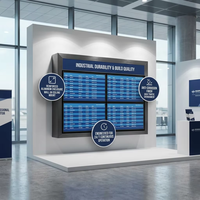 Terminal FIDS Profesional OEM Personalizado para Montaje en Pared, Sistema de Pantalla LCD Integrado 4K con CMS para Información de Vuelos en Aeropuertos y Metro