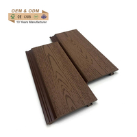Panneau mural rainuré en WPC, revêtement extérieur imperméable en PVC à grain de bois, bardage décoratif extérieur cannelé stratifié