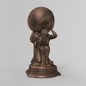 Bronze Hercules <strong>Holding</strong> <strong>Globe</strong> Statue - Product Image 1
