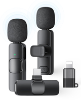 K9 Kabelloses Mini-Mikrofon mit Geräuschunterdrückung Lavalier-Mikrofon für Type-C oder Lightning-Anschluss für Live-Streaming iOS Android