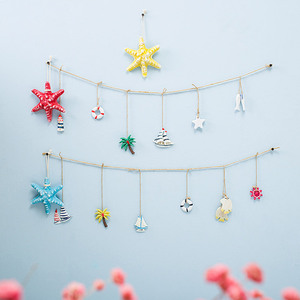 Articoli decorativi mediterranei Hailan, mini reti da pesca per la casa, stelle marine, pesciolini, ancora per barche, timoniere, salvagenti, pe - Product Image 4