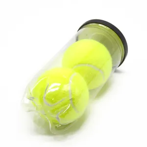 Pelota de tenis de entrenamiento profesional promocional de buena calidad con logotipo amarillo verde personalizado OEM fieltro de goma gruesa piezas de plástico
