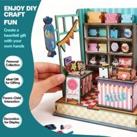 Kits de maisons miniatures DIY, puzzle en bois 3D, maison de bonbons rurale, modèle artisanal à assembler, cadeau pour les amateurs de bricolage