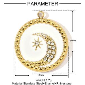 时尚DIY魅力钛钢18k镀金彩色闪光珐琅向日葵塔罗牌饰品配件 - Product Image 6