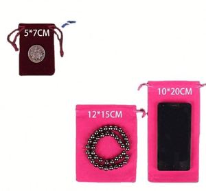 Non-toxic <b>Red</b> Velvet <b>Fabric</b> Pouch,drawstring Pouch - Product Image 4