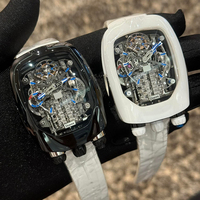 Montre mécanique automatique pour homme Jacobs Sports, best-seller, avec bracelet en caoutchouc blanc brillant et cadran lumineux