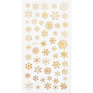 Autocollants pour ongles Tiebeauty de Noël, motif flocon de neige en relief avec feuille d'or, pour décorations d'art des ongles - Product Image 4