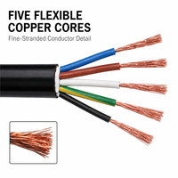 Câble multiconducteur 5x1mm² H05VV-F RVV, câble électrique flexible en cuivre gainé PVC 300/500V pour câblage de machines