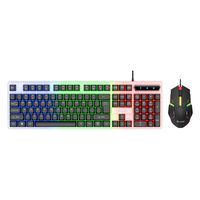 Nouveau clavier et souris de jeu USB filaire économique transparent 2025 à 104 touches avec rétroéclairage LED, plug and play
