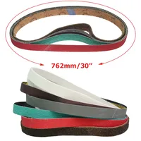 Bande abrasive 1"x30" et roue de polissage centrifuge extensible 242x25mm en caoutchouc pour meuleuse d'établi