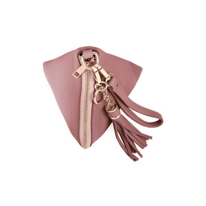 Pyramid Shape Tassel <b>Wristlet</b> Leather Bag - Product Image 4
