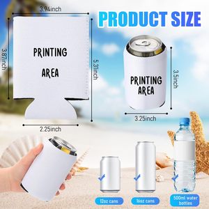 Fundas Aislantes de Neopreno Ligeras y Personalizables de Lujo, Enfriadores de Latas Plegables de Espuma con Logotipo Personalizado por Sublimación DIY para Cola - Product Image 1