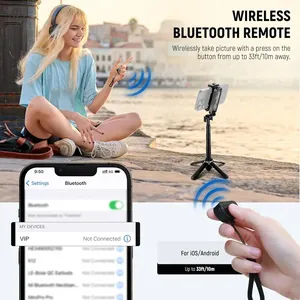 NEEWER Selfie Stick avec télécommande <span class=keywords><strong>Bluetooth</strong></span> détachable, trépied de voyage léger et pliable pour <span class=keywords><strong>iPhone</strong></span>, YouTube/TikTok, Vlogs - Product Image 4