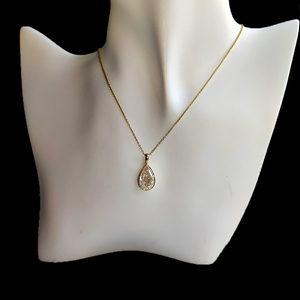 3.5CT DEF VVS Pear Cut White Lab Created Diamond 14K <strong>Solid</strong> <strong>Gold</strong> <strong>Pendant</strong> for Women - Product Image 4