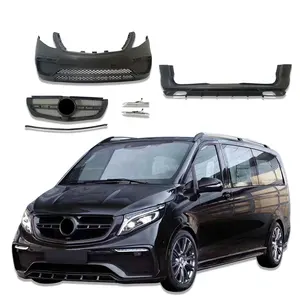 Otomobil parçaları araba Facelift dönüşüm Mercedes Benz V sınıfı V260 ABS malzeme ön tampon yüz kiti ile Grille arka tampon kiti