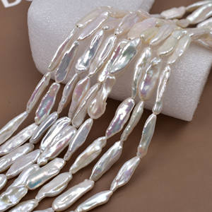 Collar de Perlas de Agua Dulce Naturales Alienígenas de Calidad Superior, Perlas Pipa Blancas y Doradas Coloridas, Accesorios de Joyería Semi-Acabados para DIY - Product Image 1