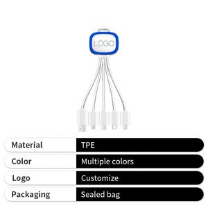 Cable de Carga Rápida 3 en 1 con Logotipo 2025, Cable de Datos Micro USB Tipo C con Pantalla LED - Product Image 4