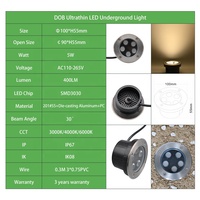 3000K IP67 LED lumière souterraine aluminium 5W éclairage encastré de trottoir extérieur lumière de pont creusé pour voie