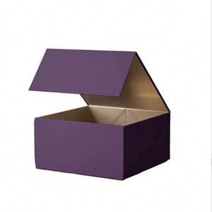 Custom <b>Large</b> Luxury Purple Rigid <b>Gift</b> <b>Box</b> With Gold Inner Lining Ideal for Premium <b>Gift</b> & Product Packaging - Product Image 2
