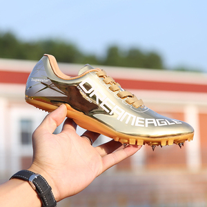 Chaussures de <span class=keywords><strong>sprint</strong></span> professionnelles unisexes couleur or légères à <span class=keywords><strong>pointes</strong></span> pour l'<span class=keywords><strong>athlétisme</strong></span> - Product Image 1