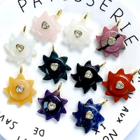 FM-HDP2871 Pendentif Coquillage en Pierre Colorée Tendance avec Zircon Cubique, Breloque en Pierre Colorée, Pendentif Collier Coquillage en Pierre Vente en Gros