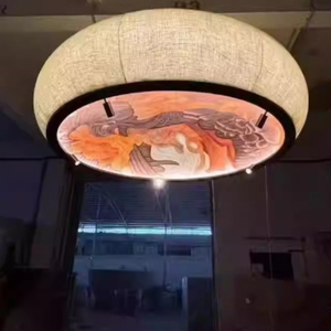 Lustre <span class=keywords><strong>de</strong></span> salle à manger VIP, luminaire suspendu en <span class=keywords><strong>paille</strong></span> <span class=keywords><strong>de</strong></span> style UKiyoe, lampes suspendues en forme <span class=keywords><strong>de</strong></span> <span class=keywords><strong>chapeau</strong></span> <span class=keywords><strong>de</strong></span> <span class=keywords><strong>paille</strong></span>, impressions sur bois Yamato-e, lampe suspendue en forme <span class=keywords><strong>de</strong></span> tambour - Product Image 4