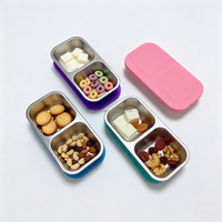 Boîte à lunch en acier inoxydable de qualité alimentaire, étanche, boîte bento scellée avec couvercle en silicone, récipient alimentaire portable pour étudiants, bureau, camping