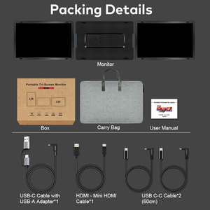 16 Inch 2.5K Detachable Triple Portable Monitor for Dual Display 16:10 IPS <b>USB</b>-<b>C</b> HDMI for Business & Gaming - Product Image 6