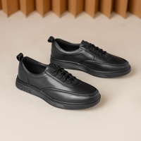 Personnalisation d'usine, personnalisation du logo, OEM, ODM. Sneakers décontractées en cuir véritable pour hommes - Noir et blanc polyvalents, légers