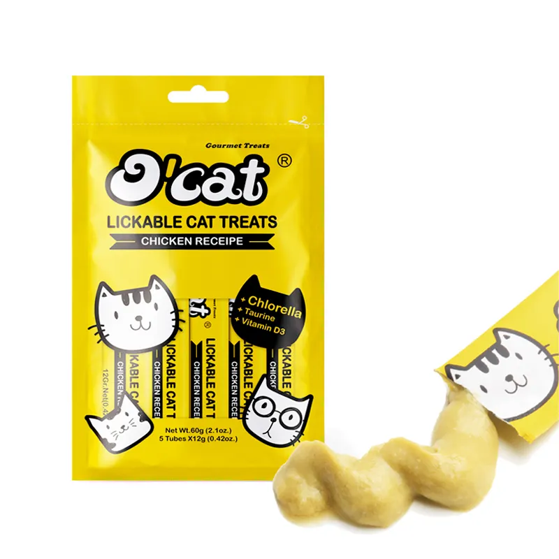 O'cat Cat Snack Molhado Frango Gato Tratar Snack Comida Molhada Nutritivo Líquido Pet Cremoso Treats Para Gato