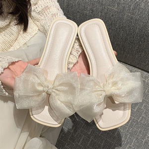 Sandales d'extérieur tendance pour femmes, élégantes, avec nœud brillant, style princesse, en PVC antidérapant, pour filles - Product Image 5