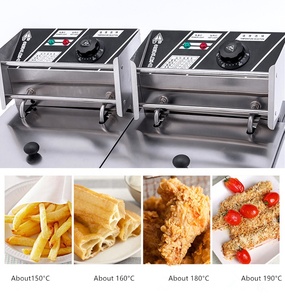 Thương mại 12L điện bể đơn khoai tây chiên Máy Chiên thép không gỉ khoai tây chiên chiên nồi chiên sâu với giỏ chiên - Product Image 6