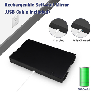 Bán buôn có thể điều chỉnh gấp gấp trifold 360 độ với ánh sáng <span class=keywords><strong>LED</strong></span> <span class=keywords><strong>3</strong></span> Bảng điều khiển cách gương cho tự cắt tóc - Product Image 3