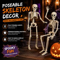 Cadre de décoration d'Halloween en plastique de 40 cm pour squelette debout, idéal pour un ensemble de décoration extérieure effrayante pour cimetière d'Halloween