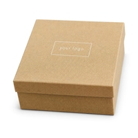 Boîte cadeau en papier avec couvercle et base, finition texturée, impression de logo personnalisée, insert en raphia pour bijoux, parfums, cosmétiques