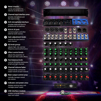 Console de mixage professionnelle FUNINC à 4 canaux en métal avec égaliseur 3 bandes, effets intégrés, karaoké, interface USB, mixeur audio en direct